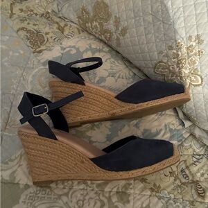 Me Too Navy Wedge Espadrilles